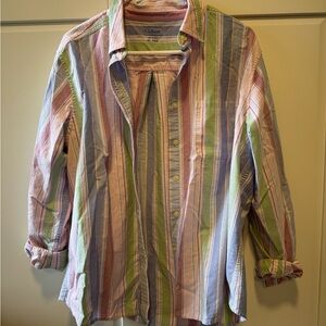 L.L. Bean Multicolor Striped Button Down Shirt